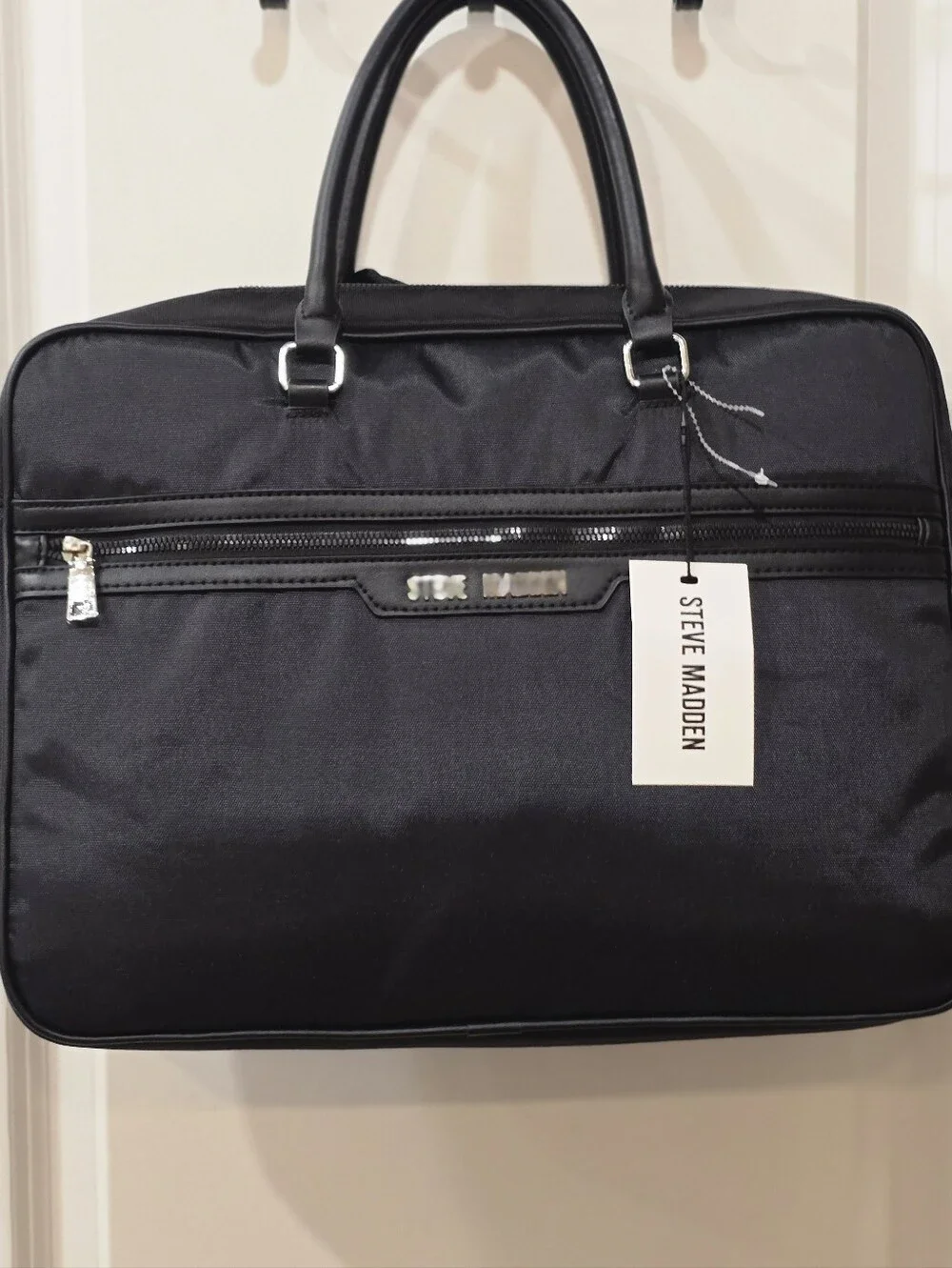 Steve Madden BLaken Nylon Briefcase/Laptop Bag- Black